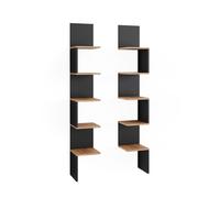 Vicco Étagère d'angle "Paolo", Anthracite, 28x175.4cm | Lot de 2, pouvant être monté pour le rangement de livres et d’objets de décoration