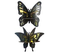 Étagère d'angle papillon - Étagère en bois rétro, rangement mural flottant, support polyvalent, organiseur décoratif | Bois avec élégant accent papillon pour mettre en valeur les intérieurs de la