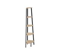 Bibliothèque - TECTAKE - Étagère sur 5 niveaux PORTLAND en bois et acier 34 x 34 x 158,5 cm - Bois clair