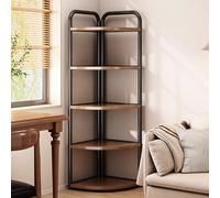 Étagère d'angle pour cuisine, cadre en acier au carbone, étagère de rangement ouverte à 4/5 niveaux, support pour plantes, salon, cuisine, bureau à domicile (42 x 42 x 138 cm)
