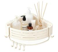 Étagère d'angle pour douche sans perçage Fixation murale | Organiseur de douche d'angle pour savon, shampooing, gel douche, éponge, chiffons de nettoyage, organisation de cuisine et