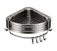 Étagère d'angle pour douche | Ventouse avec barre de tour | Étagère de douche sans perçage | Pour cuisine, appartement, hôtel, décoration d'intérieur, savon, shampooing, gel douche, éponge à récurer