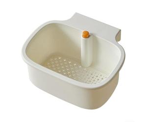 Étagère d'angle pour évier simplifiée avec contrôle à une touche et géométrie centrée sur le drainage pour prendre en charge la gestion des déchets alimentaires (panier blanc)