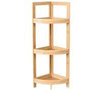 Étagère d'Angle pour Salle de Bain en Bambou à 3 Étages Bois Clair Illampu