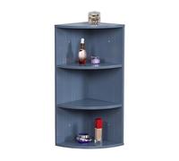 Étagère d'angle Relaxdays, 3 Niveaux, de Salle de Bain, Suspendue ou Debout, H x L x P : 62 x 35 x 25 cm, MDF, Gris