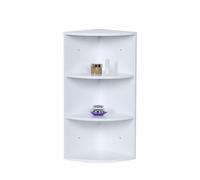 Étagère d'angle Relaxdays, 3 Niveaux, Murale ou Debout, H x L x P : 62 x 35 x 25 cm, MDF, Blanc