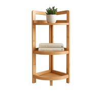 Étagère d'angle Relaxdays en Bambou, 3 étagères, H 77 x L 23 x P 23 cm, pour Salle de Bain et Cuisine, Design Naturel.