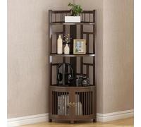 Étagère d'angle rétro en bois massif - Présentoir mobile élégant pour chambre à coucher, salon, cuisine, salle de bain (couleur : )