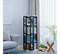 Étagère d'angle rotative à 360° avec cadre en métal pour petit espace de chambre à coucher, étagère de rangement, étagère de rangement, étagère rotative au sol (D 4 niveaux, 40 x 40 x 139 cm)