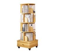 Étagère d'angle rotative à 360° avec design anti-chute, stable et structure silencieuse, roues universelles et élégantes, finition en bois - Solution de rangement idéale pour la maison et le bureau