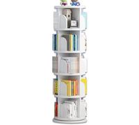 Étagère d'angle rotative à 360° - Petit espace de rangement - 4 niveaux - Pour chambre à coucher et salon - Bibliothèque blanche moderne - Idéale pour les espaces limités