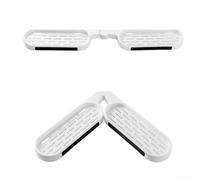 Étagère d'angle rotative murale pour lavabo de salle de bain, base rainurée creuse permettant l'écoulement de l'eau et réduit les risques (blanc + noir)