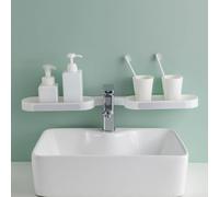 Étagère d'angle rotative pratique pour un accès facile et une propreté dans les douches (blanc + gris)