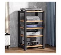 Étagère d'angle Sto à 5 niveaux avec plateau rotatif, support console multima pour jeux/vidéo, meuble TV en fourrure pour salon, studio d'enregistrement, chambre à coucher