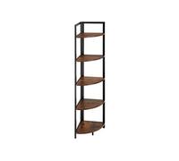 Bibliothèque Tectake Etagère d'angle Castlebar 30 x 30 x 150 cm - Bois foncé industriel, rustique
