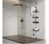 Etagère d'angle téléscopique JEOBEST - Salle de bain - 4 paniers - 105-310cm - sans perçage