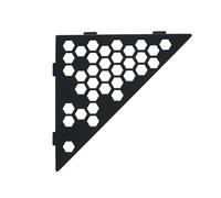 Etagère d'angle triangulaire MARMOX HEXA-TRI-9005 - Modèle hexagone - Acier inox brossé + revêtement anodisé epoxy - Noir - 3mm