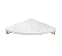 Étagère d'angle triple en aluminium effet marbre (1 pièce) - Étagère d'angle pour salle de bain fixation murale salle de douche