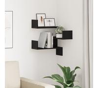 Étagère D'angle Vidaxl Chêne Noir Bois D'ingénierie 40 X 40 X 49,5 Cm Noir