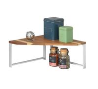 WENKO Étagère d'angle de Cuisine Louisa, Petite Étagère pour le plan de Travail, en Bois d'acacia et Métal, Crée plus d'espace de Rangement dans la Cuisine, 30 x 15 x 30 cm, Blanc