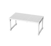 Étagère d'armoire empilable, extensible - Étagère de salle de bain - Étagère à micro-ondes réglable - Séparateur d'étagère télescopique sans clous - Peu encombrante - P 42 cm, H 22 cm - Longueur