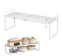 Étagère d'armoire extensible, étagère télescopique L : 35-65 cm l : 22 cm H : 25 cm empilable étagère de comptoir de cuisine étagère à épices pour armoire de cuisine et plans de travail, comptoirs