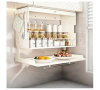 Étagère d'assaisonnement de cuisine à 2 niveaux, support de rangement coulissant pour bocaux d'assaisonnement, étagère à épices sous armoire murale, étagère de rangement multifonction avec crochets