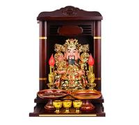 Étagère d'autel Bouddha en Bois Massif avec tiroir Coulissant, Organiseur d'espace de méditation Mural ou de Table for Un Usage Domestique(Rot,17.7in/45cm)