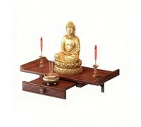 Étagère D'autel Bouddhiste Avec Étagère Coulissante, À Fixer Au Mur Ou À Poser Sur Un Bureau Support Pour Statue Bouddha Autel Table Méditation Meuble D'autel Pour Prière(WALL MOUNTED,50CM/19.68")