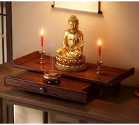 Étagère D'autel Bouddhiste Avec Étagère Coulissante, À Fixer Au Mur Ou À Poser Sur Un Bureau Support Pour Statue Bouddha Autel Table Méditation Meuble D'autel Pour Prière(DESKTOP,60CM/23.62")