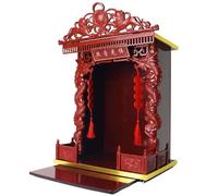 Étagère d'autel bouddhiste, support de statue de Bouddha, en bois sculpté à la main, méditation chinoise, sanctuaires bouddhistes, support mural, vitrine for la décoration de la maison(Red 1,55*35*25c