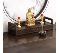 Étagère d'autel bouddhiste - Table d'encens pour méditation avec tiroirs - Construction originale en bois pour salon et chambre à coucher - 42 x 25 x 16,5 cm