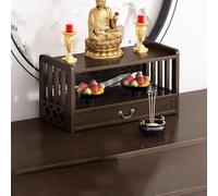 Étagère d'autel bouddhiste - Table d'encens pour méditation avec tiroirs - Construction originale en bois pour salon et chambre à coucher - 42 x 25 x 16,5 cm