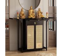 Étagère d'autel de Bouddha, Niche Bouddhiste en Bois, Table de méditation, Temple, Maison, Facile à Assembler, for Salon, Bureau(Dark Walnut,120x40x101cm)