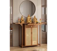 Étagère d'autel de Bouddha, Niche Bouddhiste en Bois, Table de méditation, Temple, Maison, Facile à Assembler, for Salon, Bureau(Tea Wood,120x40x101cm)