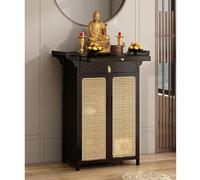 Étagère d'autel de Bouddha, Niche Bouddhiste en Bois, Table de méditation, Temple, Maison, Facile à Assembler, for Salon, Bureau(Dark Walnut,100x40x101cm)