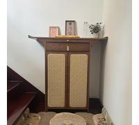 Étagère d'autel de Bouddha,Table d'armoire d'autel de Bouddha,Table d'offrande élargie, porte d'armoire en rotin plastique,Pour Sanctuaire Bouddhiste, Spirituel, Divination.(Brown,100*40*101cm)