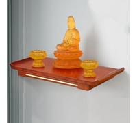 Étagère d'autel en bois massif avec tiroir, support mural de statue de Bouddha, armoire de niche pour Pooja, hommage à l'encens, décoration d'intérieur, table de sanctuaire spirituel