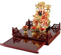 Étagère d'autel murale de style chinois, élégante table d'offrande en bois for statues et décorations de Bouddha, 33 cm x 29,8 cm, présentoir polyvalent for la décoration intérieure