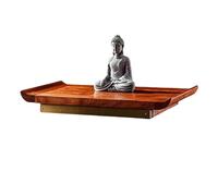 Étagère d'autel Murale en Bois Massif avec Bords surélevés, Table de prière Bouddha for la méditation à Domicile, décoration Peu encombrante(Brown,58cm)