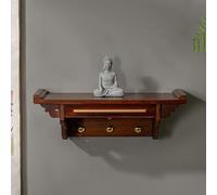 Étagère d'autel pour sanctuaire bouddhiste - Table en bois pour le culte et la méditation, étagère coulissante pour prière personnelle, idéale pour les petits espaces
