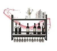 Étagère de Bar Flottante Murale pour Bouteilles d’Alcool Étagère d’Affichage de Bouteilles d’Alcool avec Support de Verre à vin Suspendu pour Le Rangement du Restaurant de Salon de Bar à la