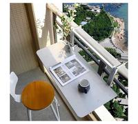 Étagère de bar réglable et pliable - 3 hauteurs pour balustrade, solution parfaite pour extérieur, terrasse, jardin, terrasse et promenades (L100 x l35 cm)