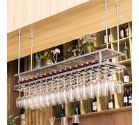 Étagère de Bar Suspendue pour Bouteille d’Alcool Étagère d’Affichage de Bouteille d’Alcool Étagère à vin Murale avec Support de Rangement pour Verre à vin Suspendu pour la Maison Bar Salle à