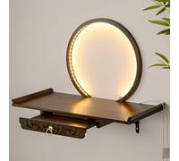 Étagère de Bouddha Guanyin Dieu de la richesse Guangong avec piédestal - Table de méditation murale - Style chinois - Niches de Bouddha - Style chinois