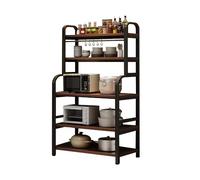 Étagère de boulanger de cuisine avec cadre en forme de X, support à micro-ondes à plusieurs niveaux, étagères de rangement robustes - Parfait pour l'organisation de la cuisine, de la salle à manger et