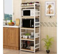 Étagère de boulanger de cuisine avec étagère de rangement de qualité E1 respectueuse de l'environnement Cadre en acier épais 3C Verre trempé Super capacité de charge Armoires de cuisine Blanc 70 cm x