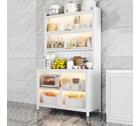 Étagère de boulanger de cuisine avec meuble de rangement et support pour micro-ondes 6 niveaux de grande capacité 100 cm Parfait pour la maison et économiser de l'espace