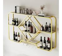Étagère de Bouteille à vin Mural étagère étagère de Rangement élégant pour Barre de Maison Noir