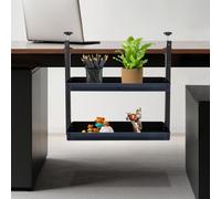 étagère de bureau à 2 niveaux Étagère de bureau Utilisation sur/sous la table noir